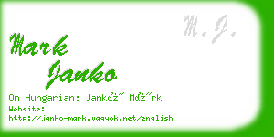 mark janko business card